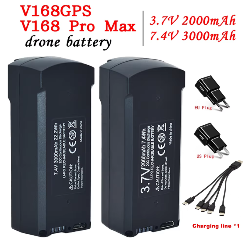 بطارية GPS V198 7.4 فولت 3000  - مراجعة Drone Battery Lipo وسعره